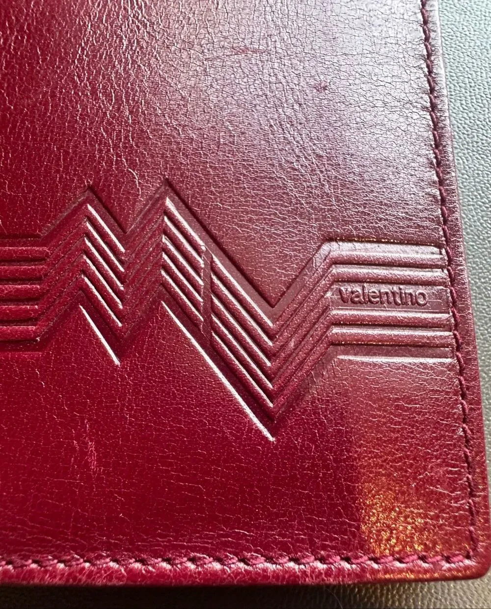 Mario Valentino burgundy leather agenda notepad made in Italy